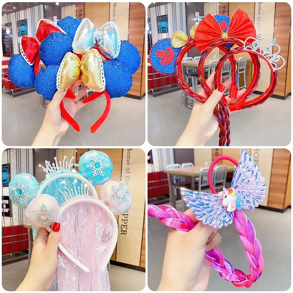 

Girls Princess Dress up Accessories for Birthday Halloween Party Cute Headband Elsa Crown Braid Kids Cosplay Costume Accessory