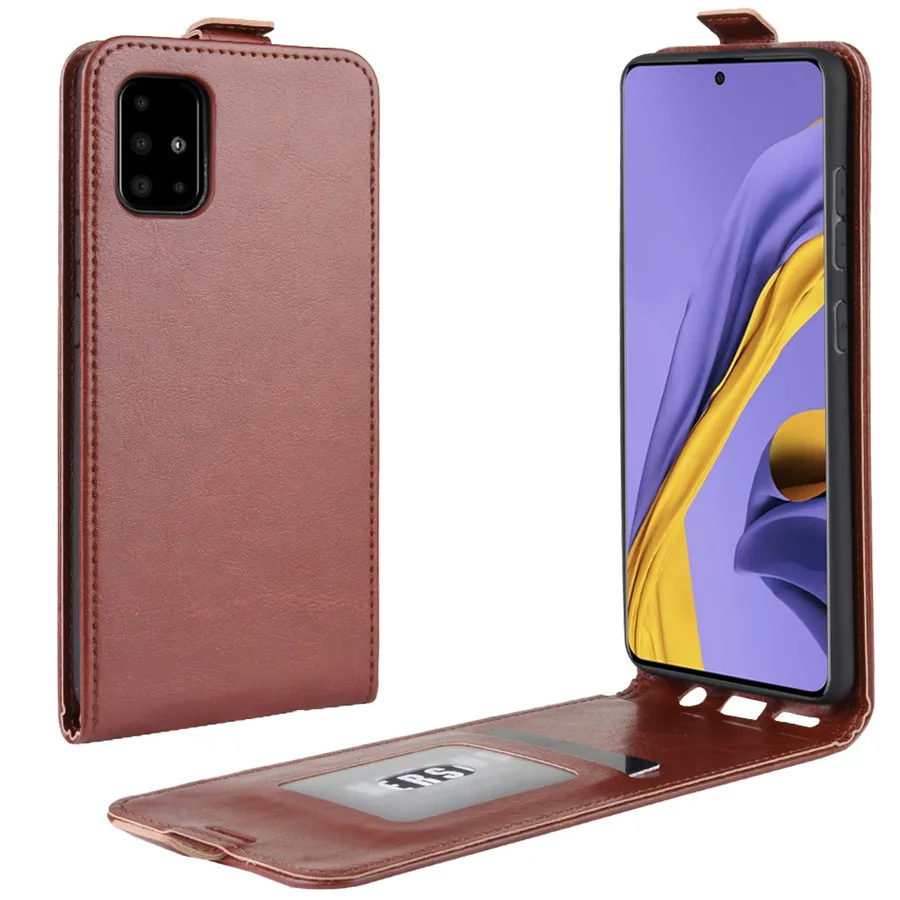 для Samsung Galaxy A51 A71 чехол ретро кожаный Магнитный Вертикальный книжка Флип на SAMSUNG