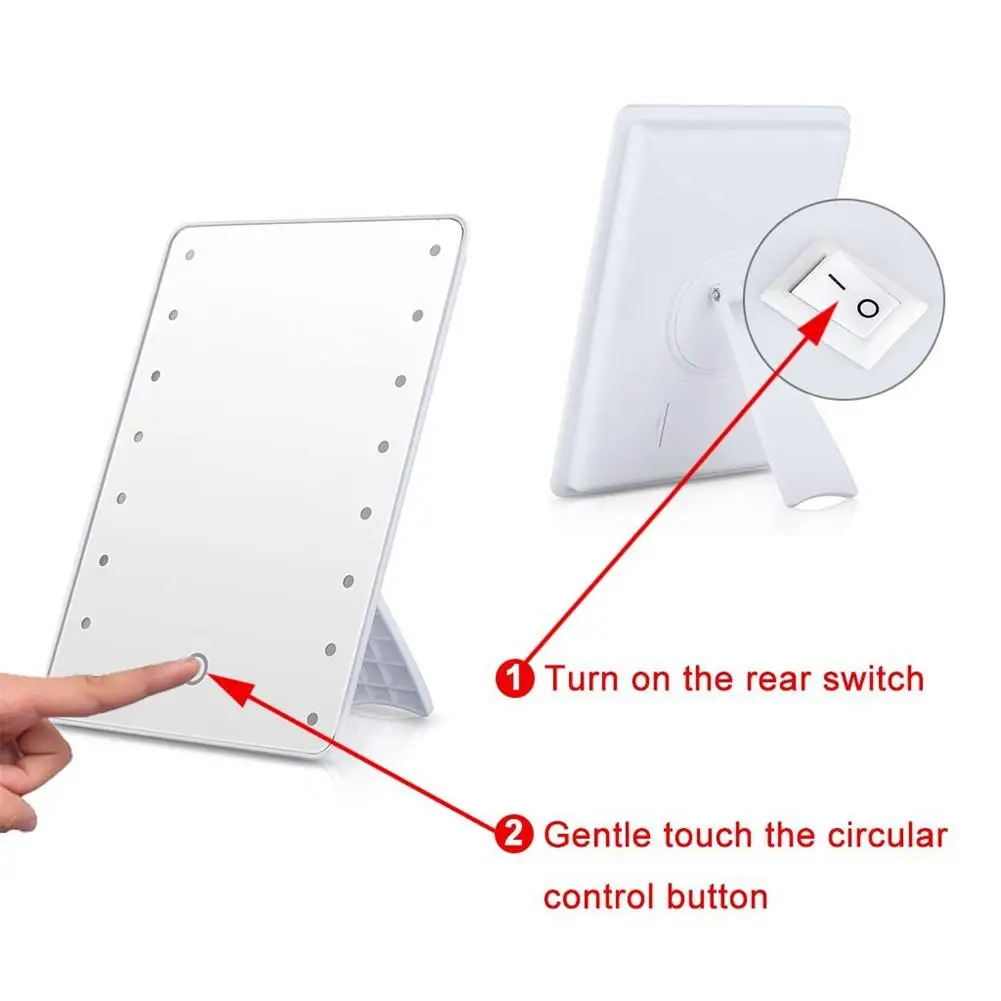 

16 LED Mirror for Makeup with Light Bracket Portable Foldable Brightness Adjustable