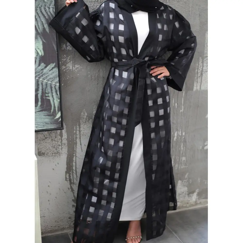 Женское кимоно в черную клетку с длинным рукавом | Тематическая одежда и униформа