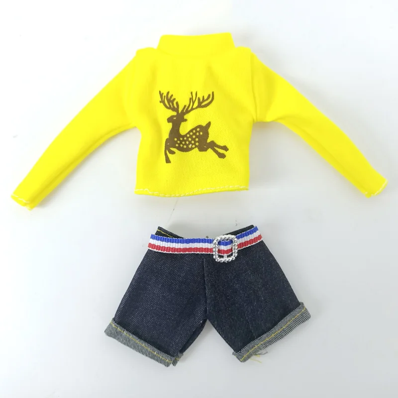 Elk Tops Hoodies Short Jean Pants Doll Clothes for Barbie Outfit Suit Set 1/6 BJD Dolls Best Christmas Gift Kid | Игрушки и хобби