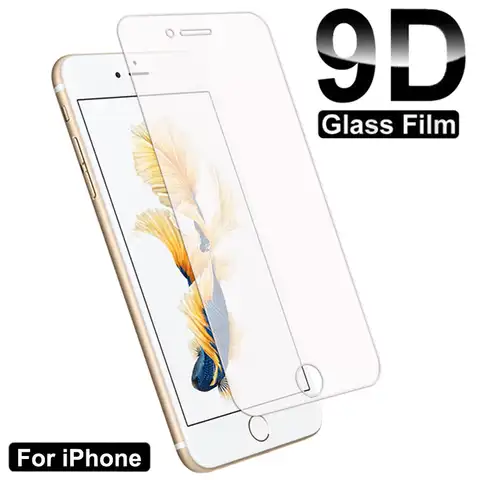 Защитное стекло 9D для iPhone 7/8/6/6S Plus, прозрачная стеклянная пленка для экрана iPhone 5, 5C, 5S SE 2020, пленка из закаленного стекла