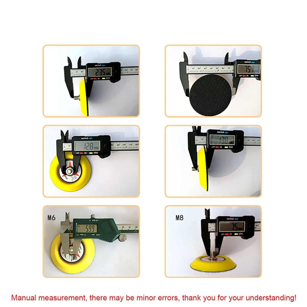 

3 Inch 75mm Sander Backing Pad Hook & Loop Sanding Disc Sandpaper Back-up Pad Power Tools Accessories M6/M8 Thread