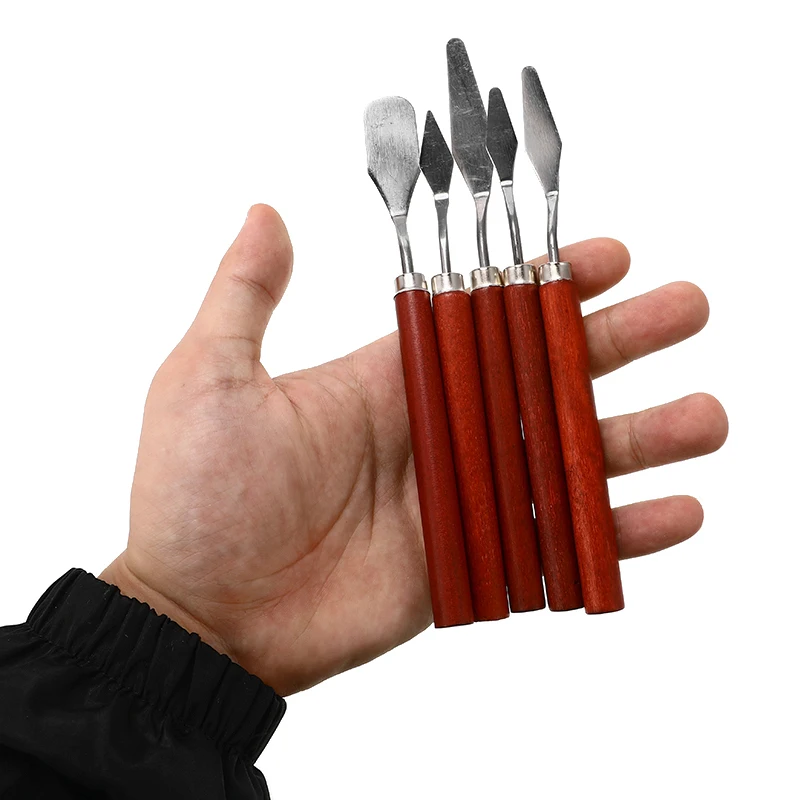 Профессиональный набор шпателей из нержавеющей стали 5 шт. палитра гибкие лезвия