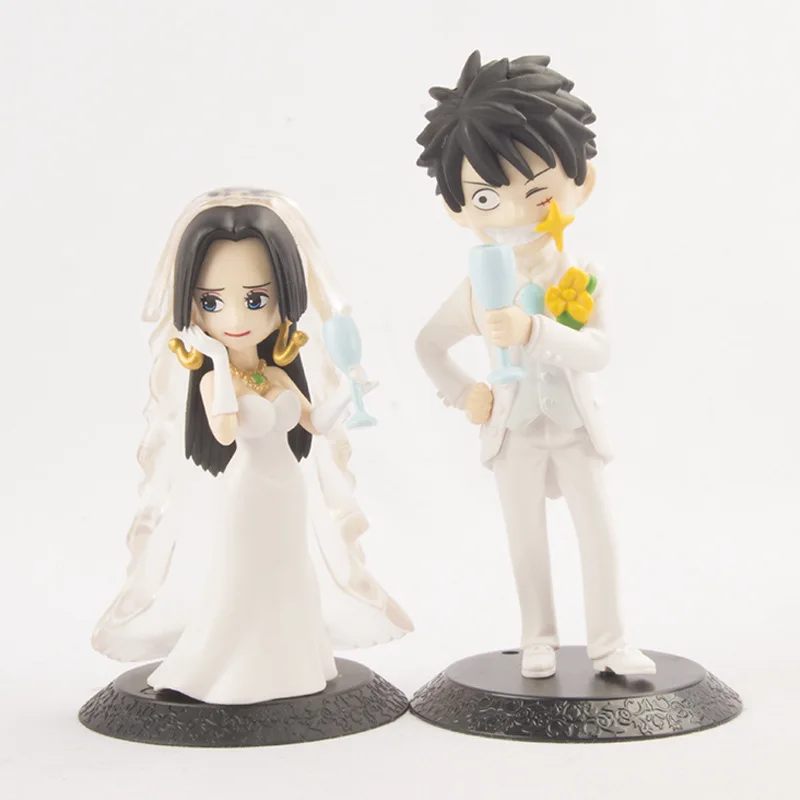 

Janpanese Anime One Piece Suits Luffy Wedding Dress Boa Hancock Desk Cake Car Pvc Figure Model Decoration Collection Friend Gift