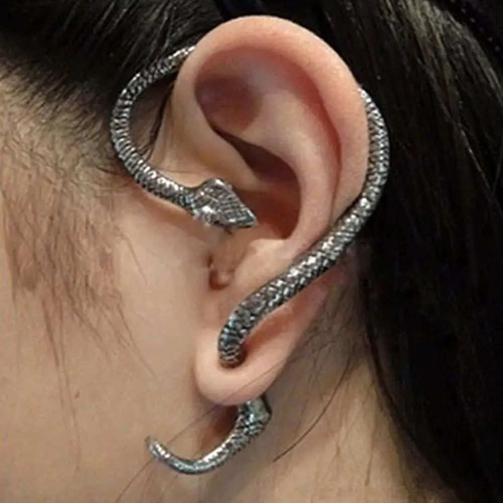 

Hot 1Pc Punk Ear Cuff for Women Men Snake Shape Ear piercing Earrings Nickel-free Ear Stud Earrings Jewelry Boucle Oreille Femme