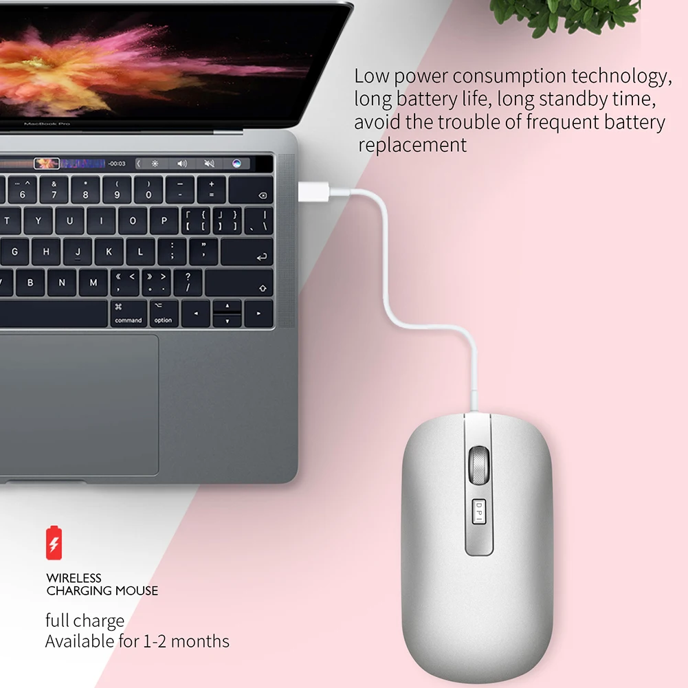 

Portable For Laptop Silent Click Mini ABS Home Office USB Rechargeable Opto-electronic Accessories Bluetooth 5.1 Wireless Mouse