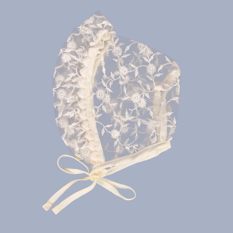 

G2AD Lace Flower Sun Hat Cotton Beanie Bonnet Cap Newborn Photography Props for Baby Toddler Infant Girls Boys Shower Gifts