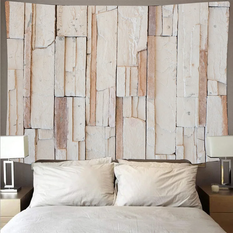 Aggcual Wood plank texture tapestry wall hanging stone 3d print background cloth decoration Bedspread Tablecloths mat tap35 | Дом и сад