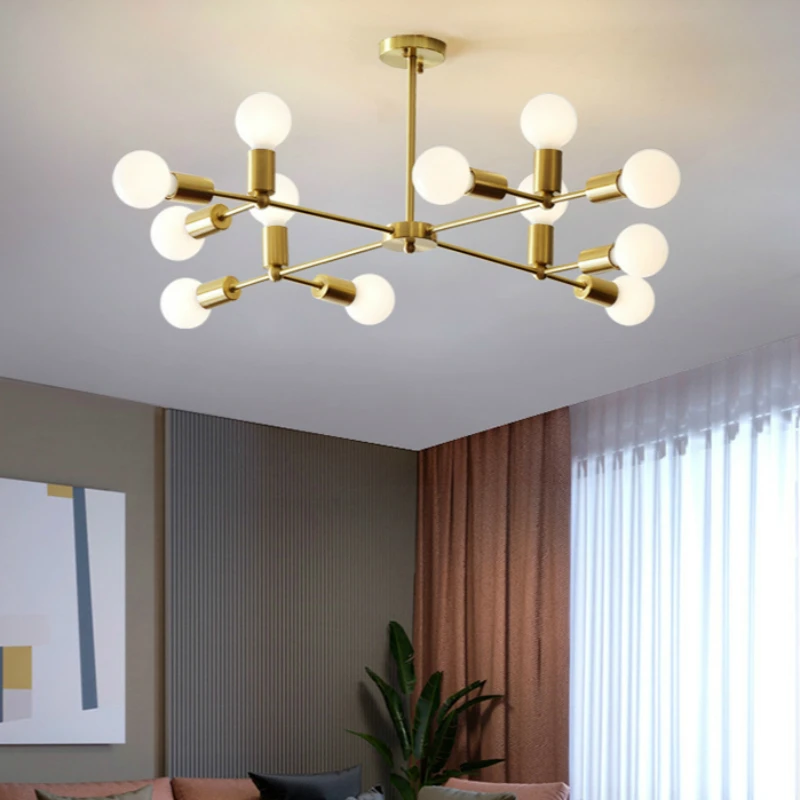 Скандинавские креативные медные Волшебные фасоли люстра пост современная