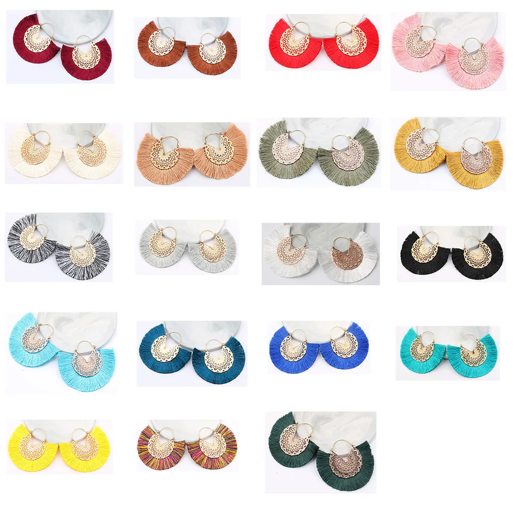 STRATHSPEY серьги с кисточками зеленого/черного/синего цвета 2019 богемные большие