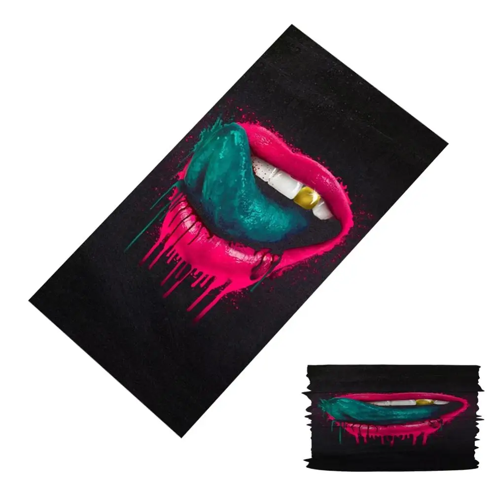 Бандана шарф с мультяшным рисунком льва и губ головной платок/лицо/маска/Шея