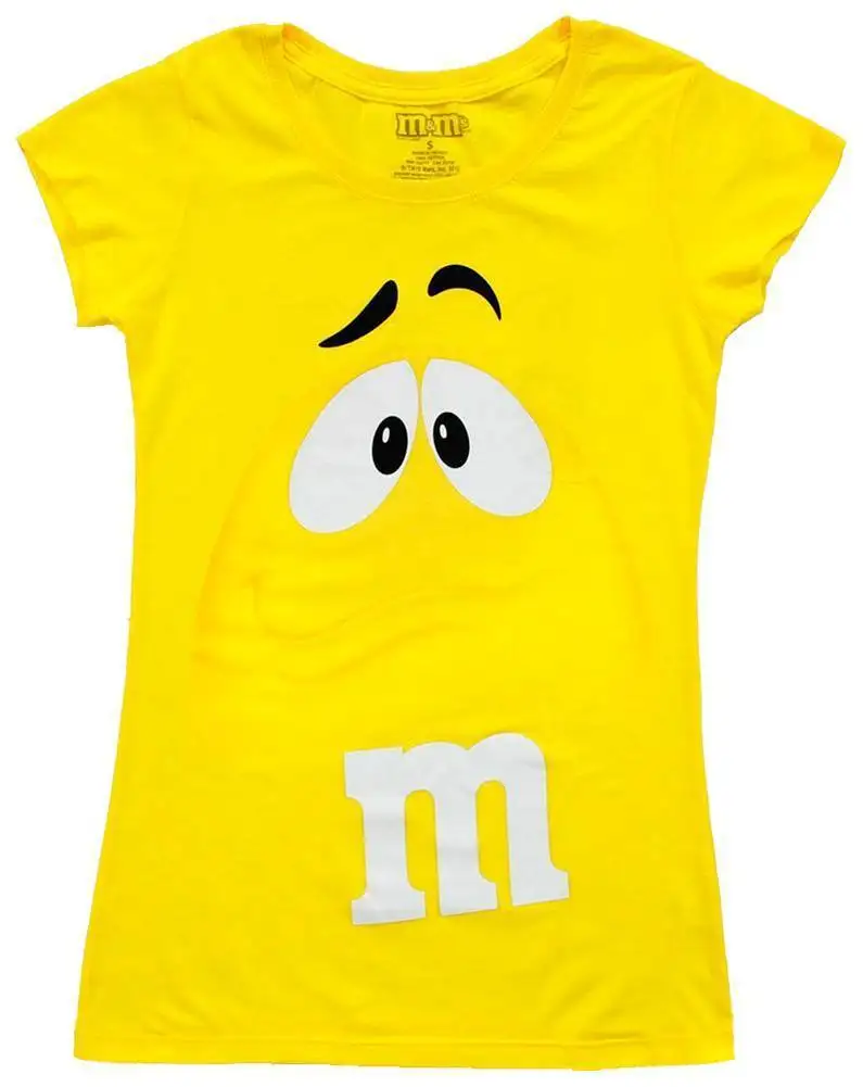 M &amp M'S Chocolate Candy Character Face Juniors желтая футболка с героями мультфильмов Мужская