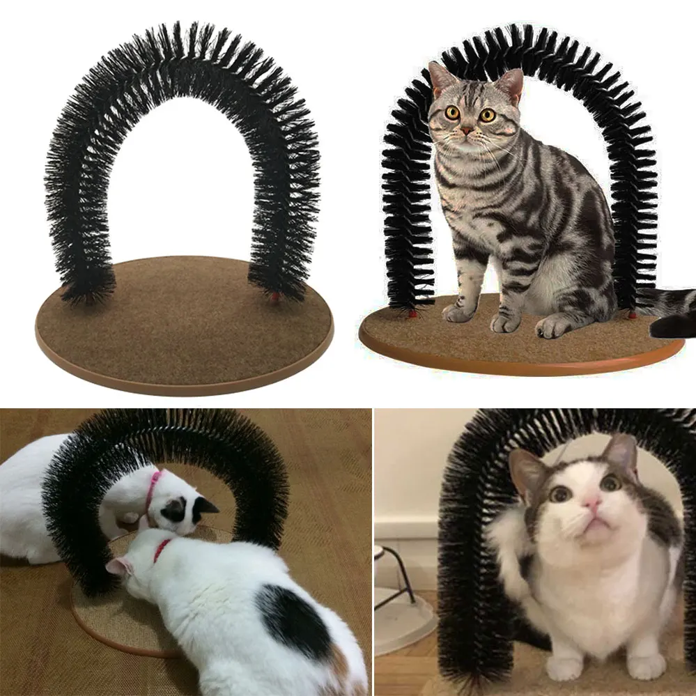 Забавная Массажная арка для домашних животных самонагружающаяся кошка с круглой