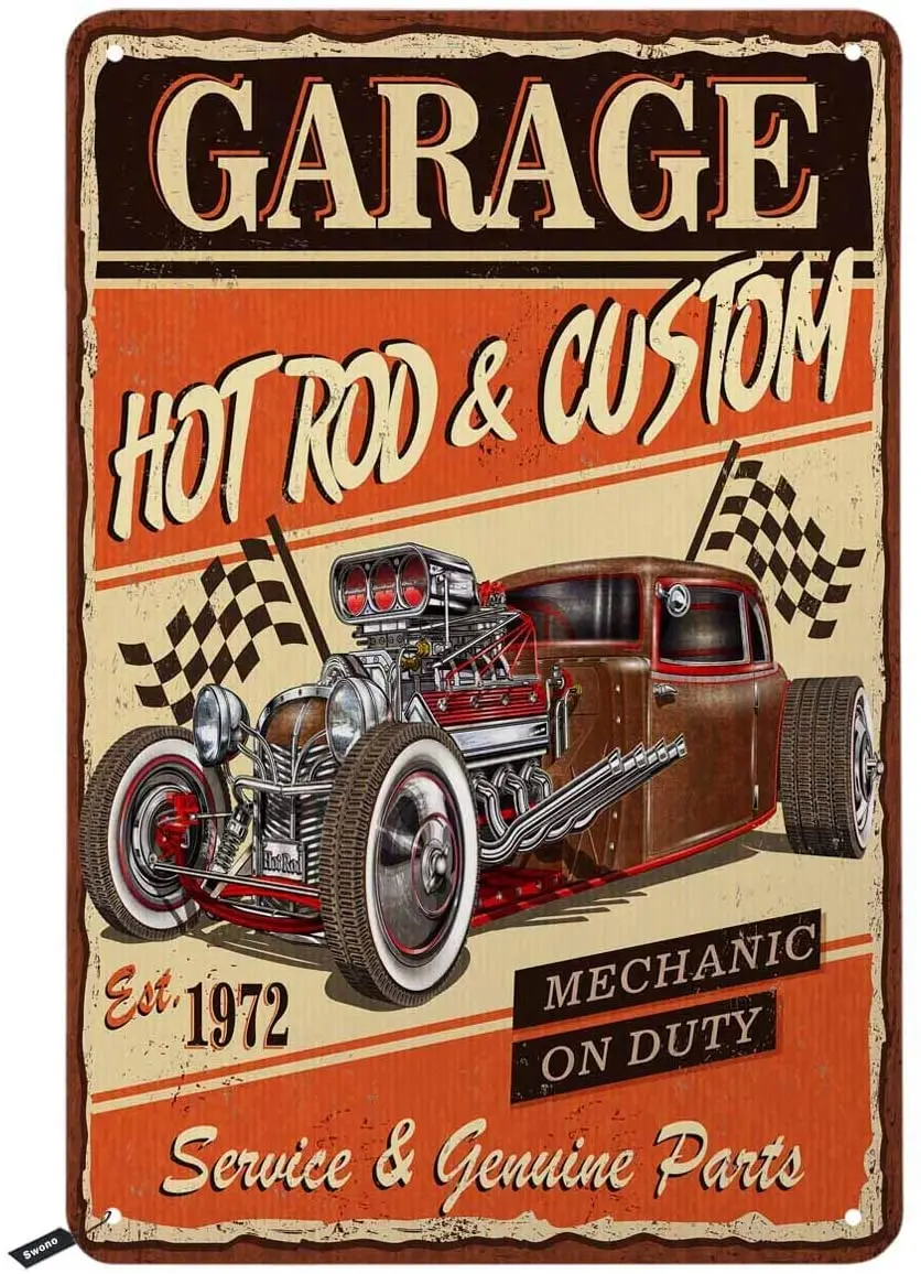 

Оловянные Плакаты для гаража, винтажный металлический оловянный знак для механика на заказ, Настенный декор для баров, кафе, 20x30 см