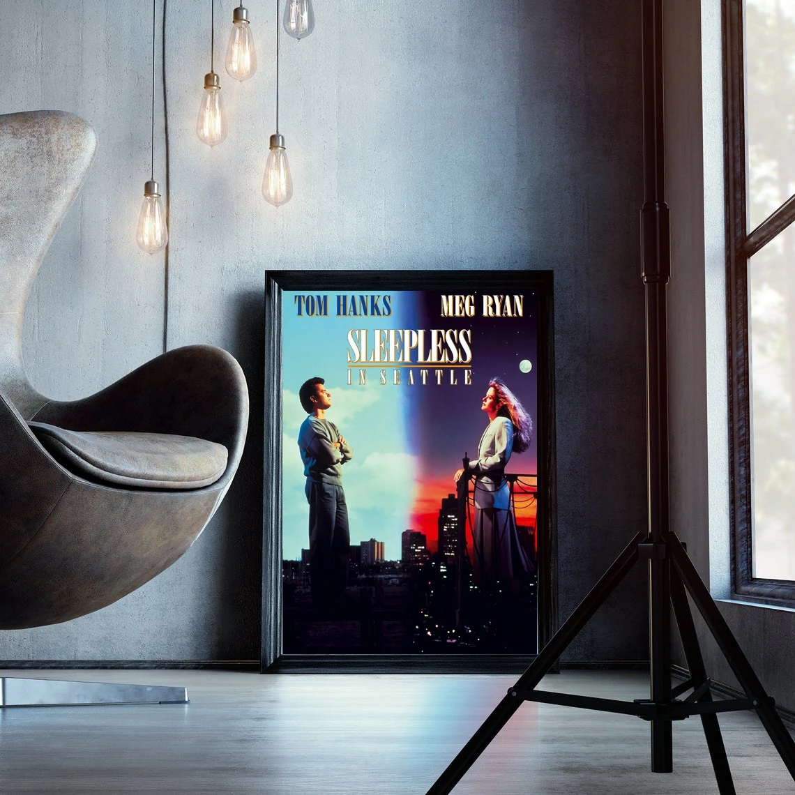 Бессонный плакат в Сиэтле (1993) том висит и Мег Райан печать фильмов