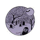 Эмалированная брошь в форме кладбища на Хэллоуин