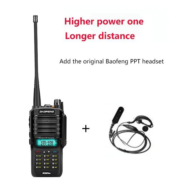 1 PPT headsets Обновление uv9r Baofeng UV-9R plus 50 км портативная рация 10 Вт 4800 мАч двухстороннее радио vhf uhf ham Радио большой диапазон CB радиостанция - Цвет: 1 PPT headsets