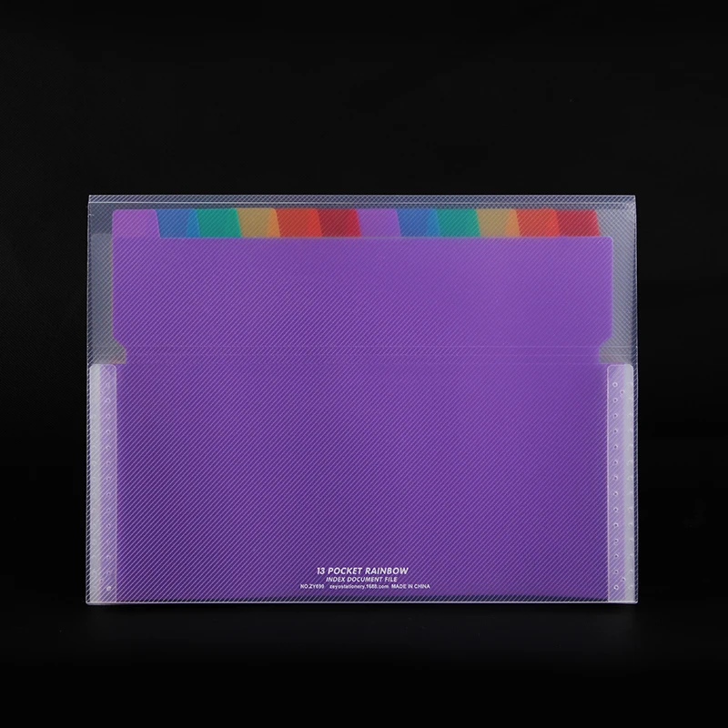 Радужная расширяющаяся папка А4/А6 для документов органайзер 13/24 карманов зажим