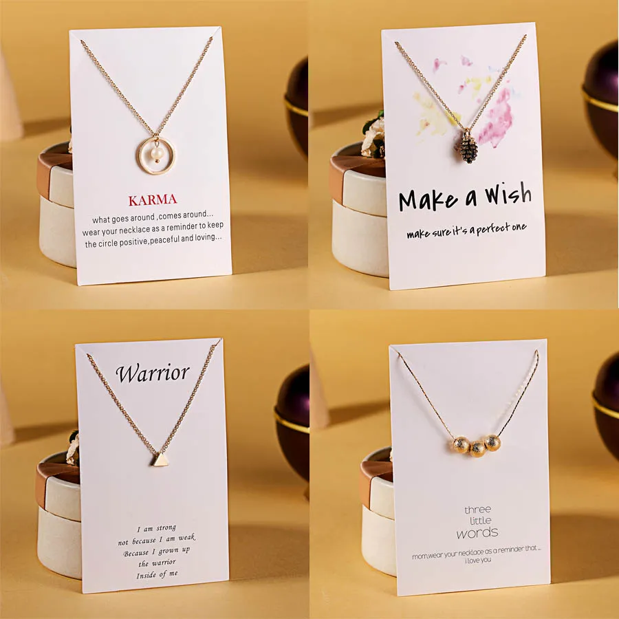 Хорошее карма имитация жемчуга золотое ожерелье с подвеской треугольный круг