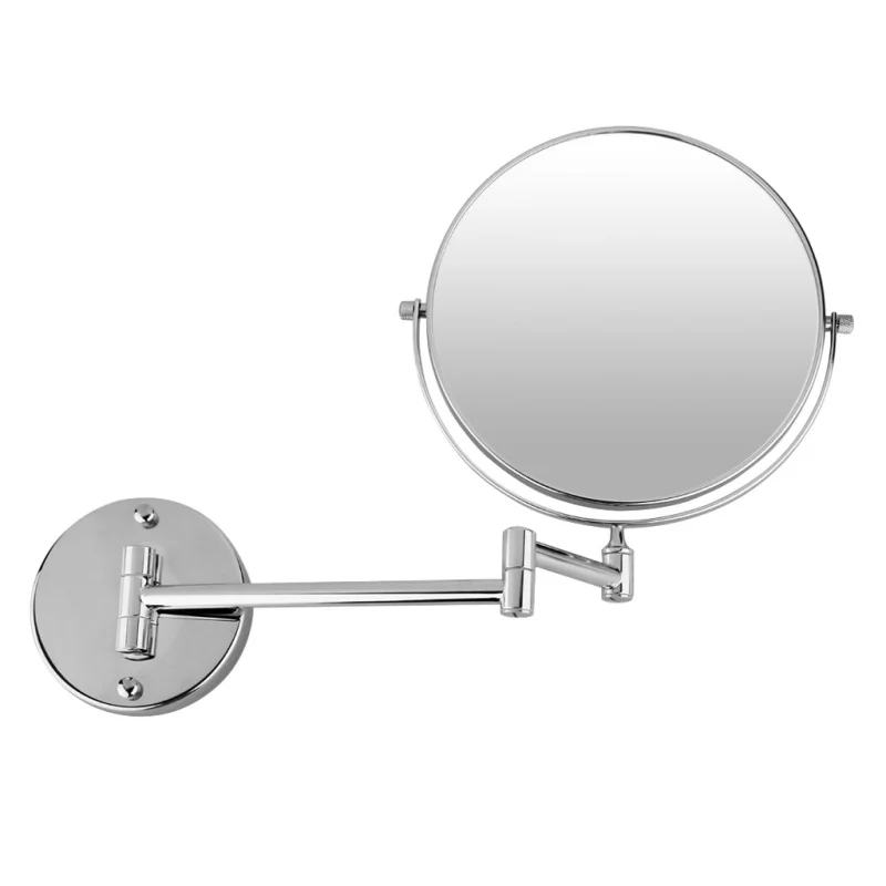 Chrome Круглый расширения 8 дюймов косметическое зеркало, настенный косметическое зеркало для бритья для зеркала в ванной, 3x оптическое увеличение