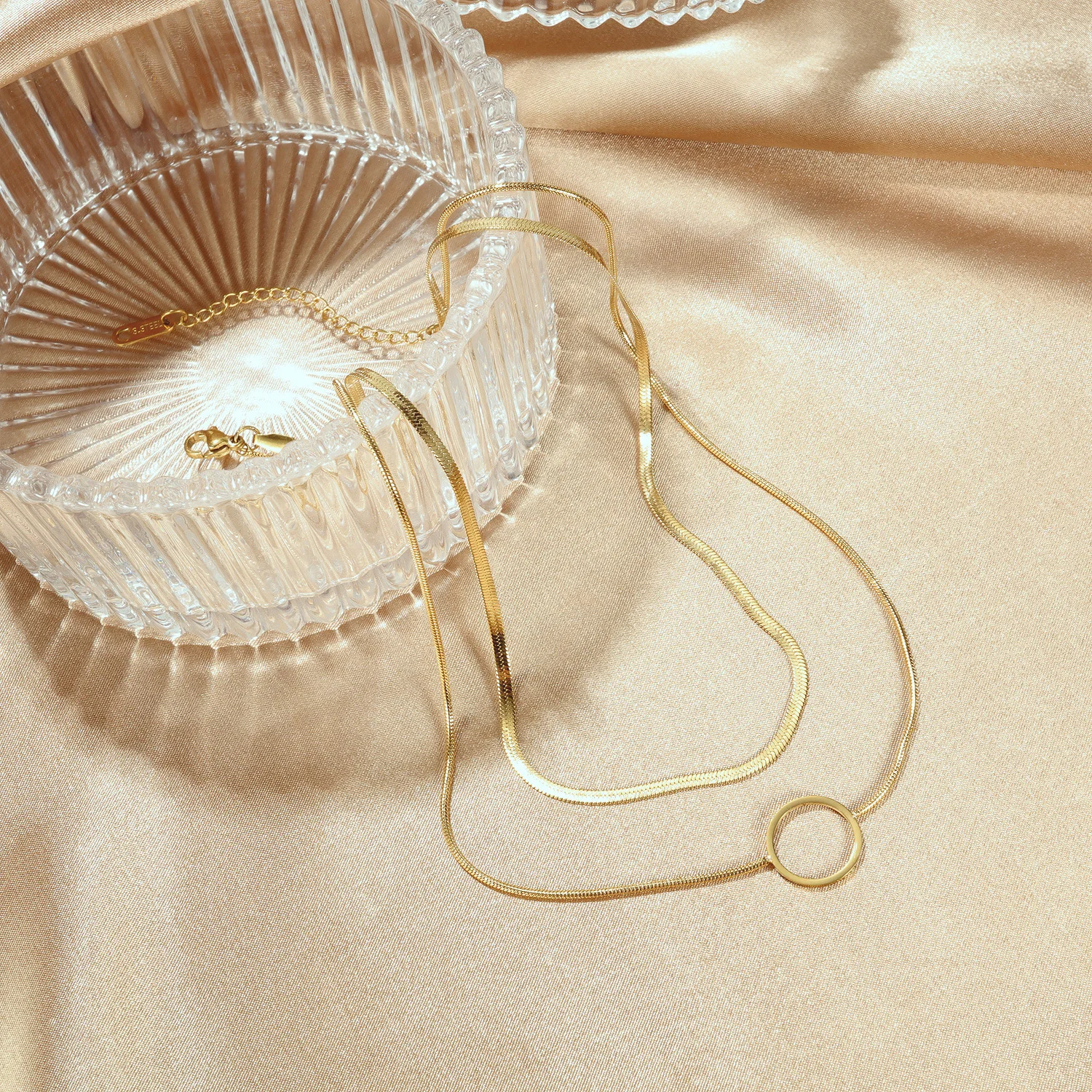 

DI-570 Double-layer titanium steel necklace female simple temperament net red necklace niche clavicle chain jewelry wholesale