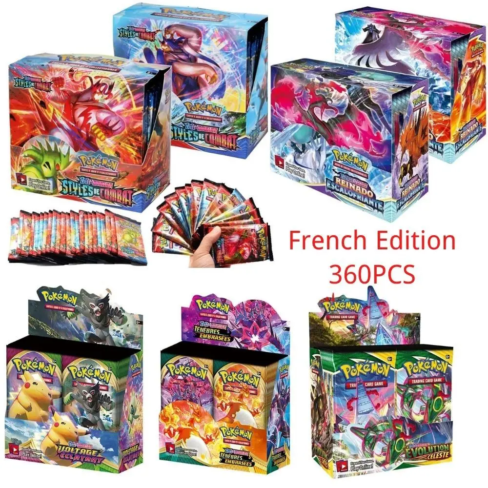 

Новая французская версия карт Pokemon TCG: меч и щит темнота Ablaze Booster, демонстрационная коробка, коллекционная карточная игра, 360 шт.