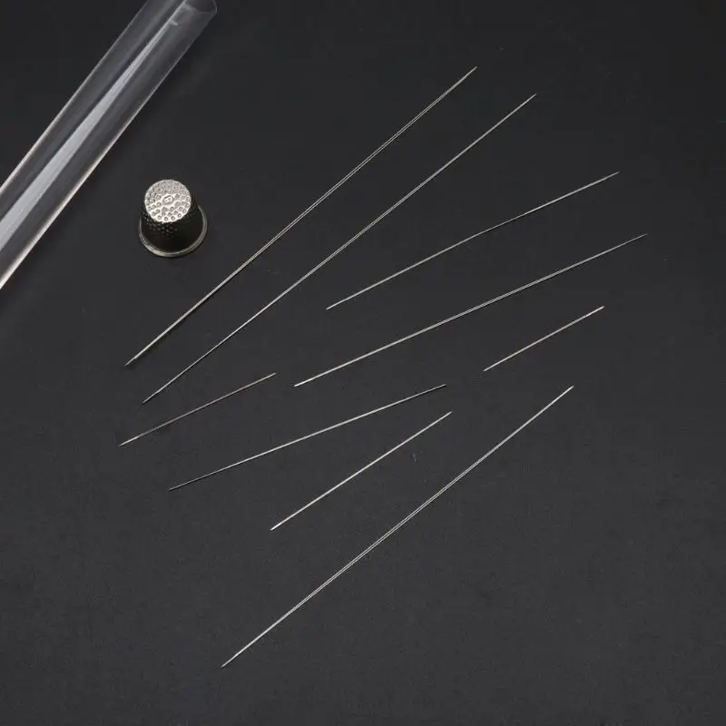 

9 Sizes Big Eye Beading Needles with Needle Bottle Beading Jewelry Making Tools