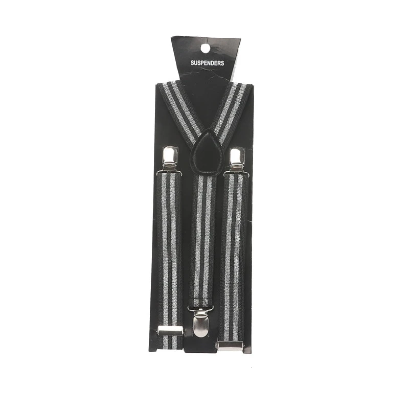 Мужская красочная блестящая эластичная подвеска ремень 3 клипсы унисекс