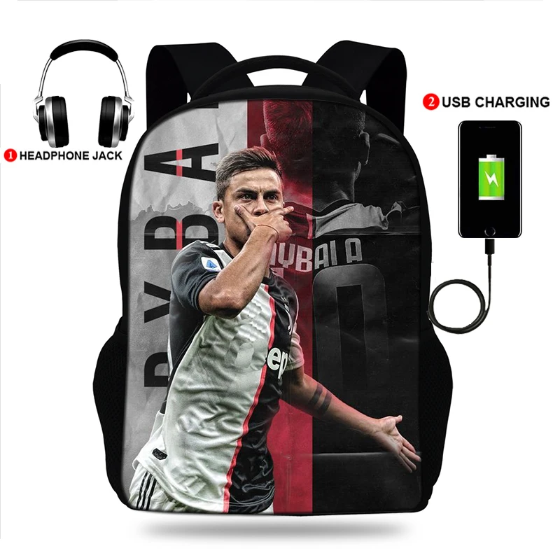 Рюкзаки BULEFLYER Soccer Star Paulo Dybala с принтом школьные сумки для мальчиков и девочек