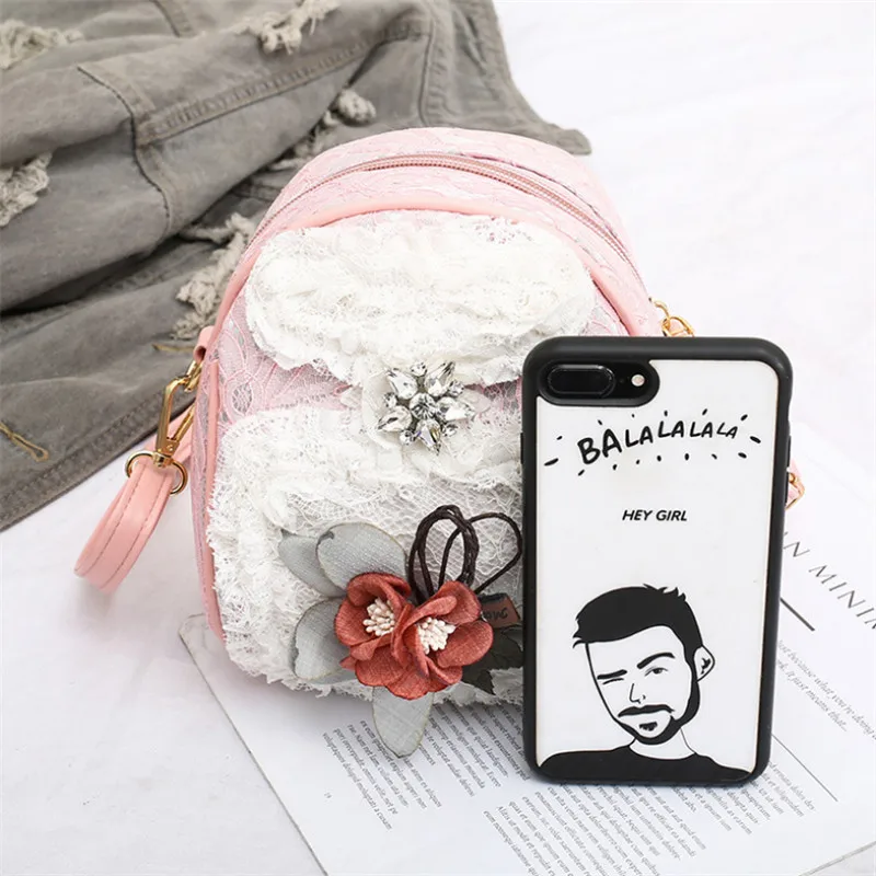 Модный детский кружевной рюкзак 2019 прекрасная детская школьная сумка с розовыми