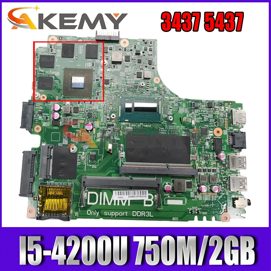 

Brand NEW I5-4200U 750M/2GB FOR Dell Inspiron 3437 5437 Laptop Motherboard 12307-2 PWB:VKJ89 CN-0CN2DV CN2DV Mainboard 100% test