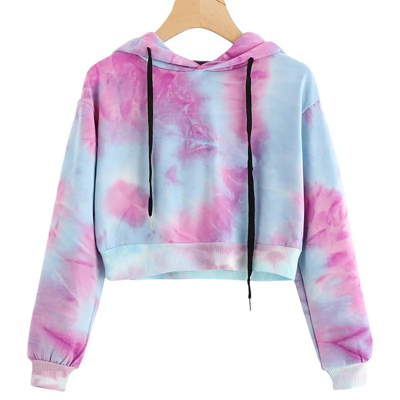 

2020 Tie Dye Hoodies Women's Sweatshirt Harajuku Hooded Sweatshirt Female Clothing Hoodies Streetwear Pullover Tops