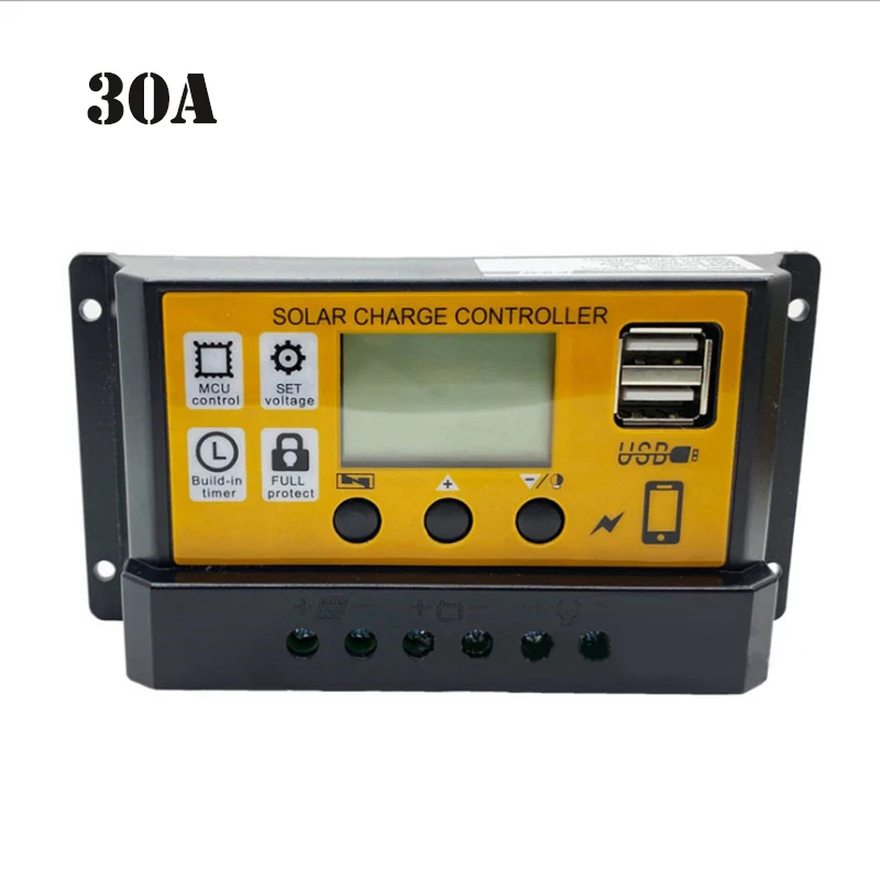 1pc 20a30a mppt solar charge panel controller 12v24v auto pwm controllers dual usb phone charger with lcd display free global shipping