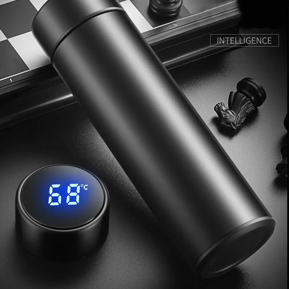 500 мл бутылка для воды вакуумный термос с измерением температуры ЖК дисплей