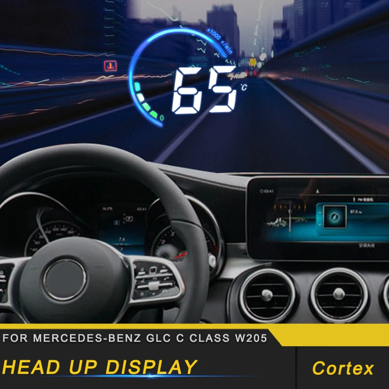 Автомобиль HUD на лобовое стекло Дисплей превышение скорости Предупреждение лобовое стекло сигнализации проектор Системы для Mercedes Benz C Class W205