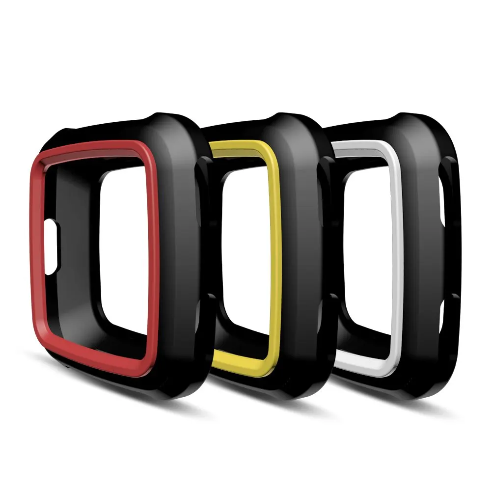 3-Black AWINNER цветной, мягкий, из ТПУ чехол для Fitbit Versa полный экран Силиконовые серьги Чехол для Fitbit Versa Smartwatch Case - Цвет: 3-Black