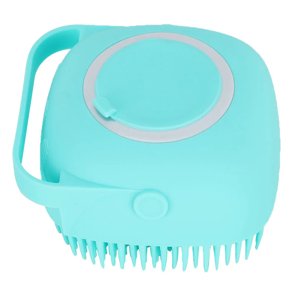 

Pet Dog Cat Multi‑functional Bath Massage Brush Cleaning with Shampoo Storage Silicone