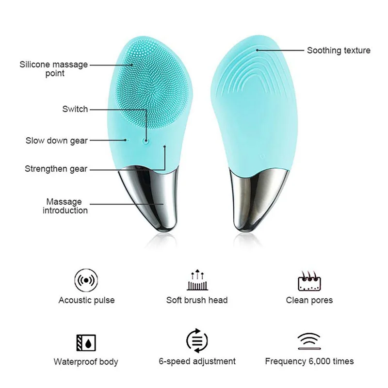 Портативная электрическая Очищающая щетка глубокого очищения ультразвуковой