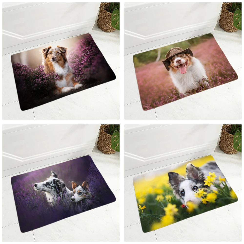 Австралийские овчарки животных фланель ковровое покрытие Коврик для прихожей