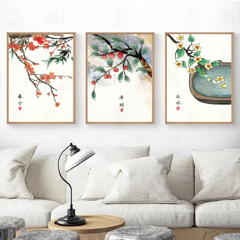 Холщовая живопись Новый китайский стиль настенные картины с изображением