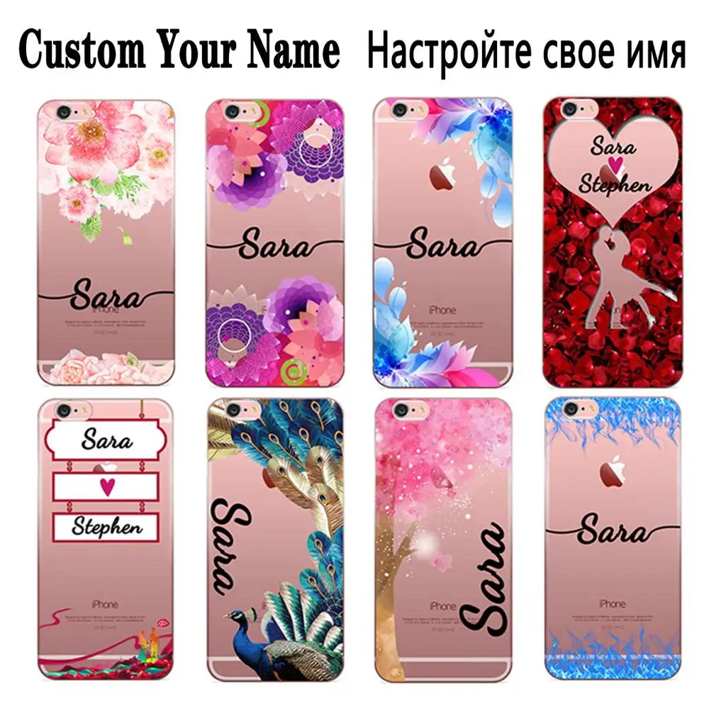Пользовательские DIY Имя Прозрачный мягкий силиконовый чехол для iPhone 11 Pro X XR XS Max 5 5S