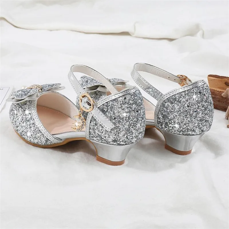 Детское платье принцессы с блестками босоножки для свадебного торжества девочек