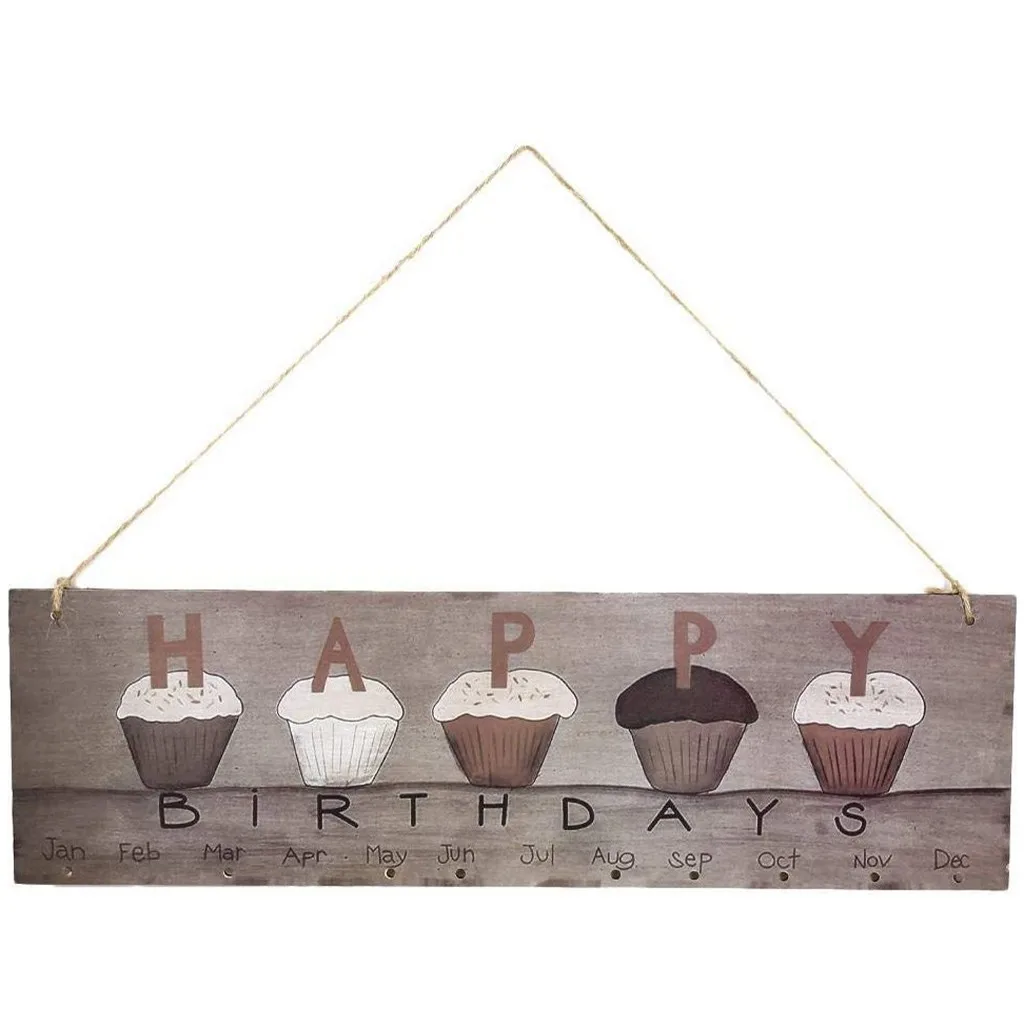 С днем рождения настенный календарь сделай сам торт печатный деревянный знак