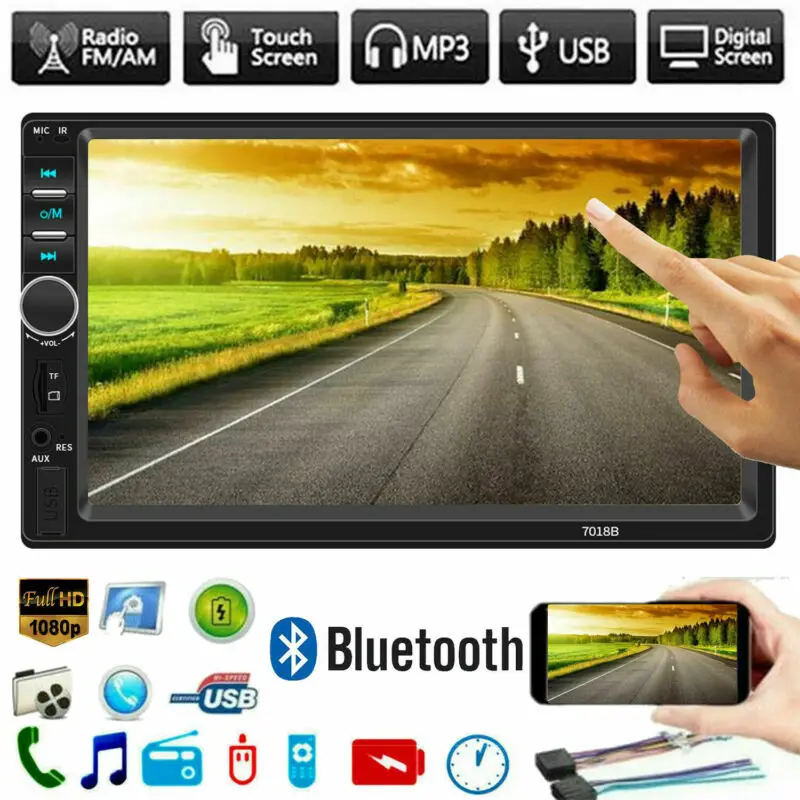 2 Din Car Stereo 7 HD Radio Bluetooth FM Audio MP5 Player 2Din Autoradio Support Rear View Camera 7018B | Автомобили и мотоциклы