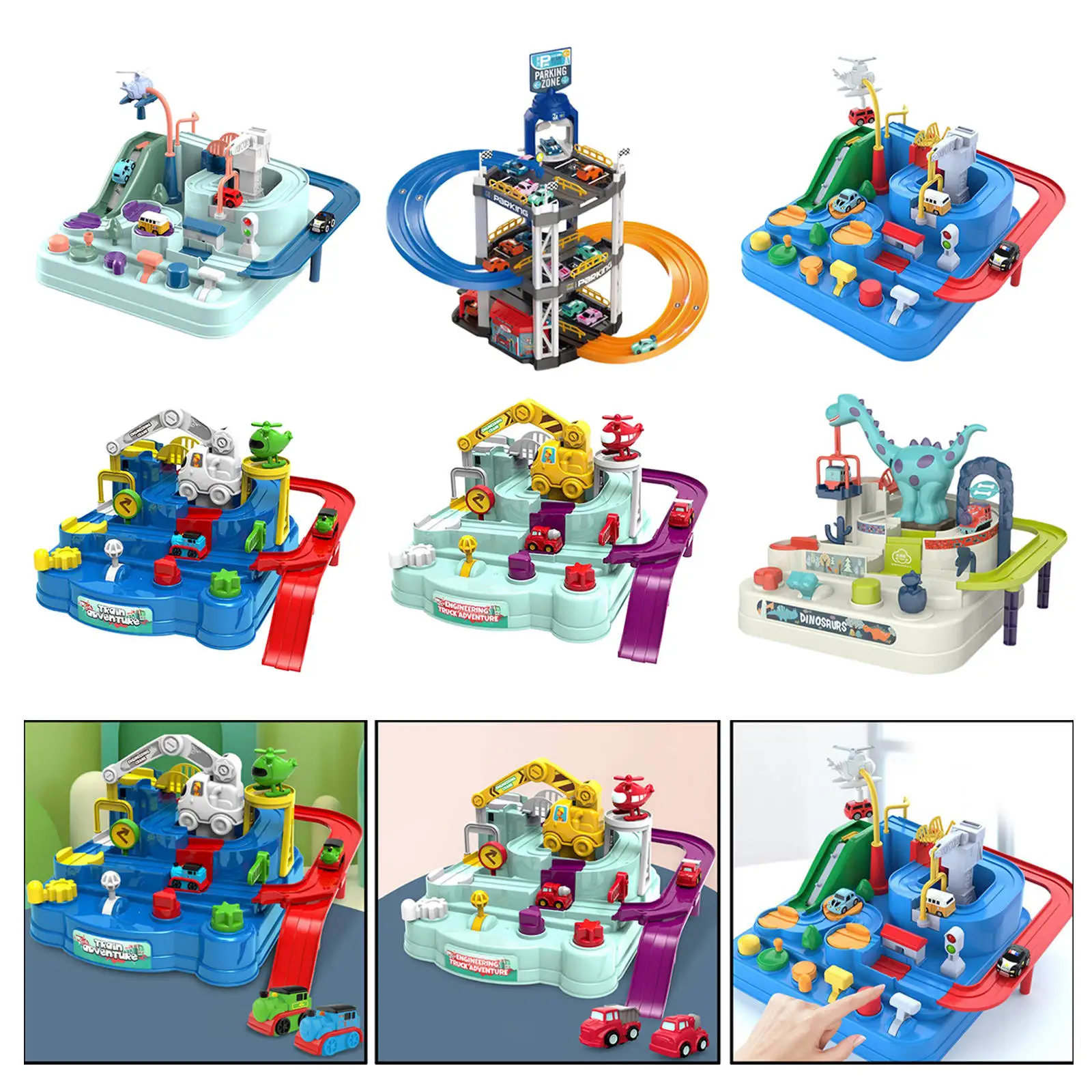 

Поезд игрушечный ручной, набор игрушек, Обучающие модели, железнодорожная рампа, игра, парковка, гоночный трек, автомобиль, приключения, игр...