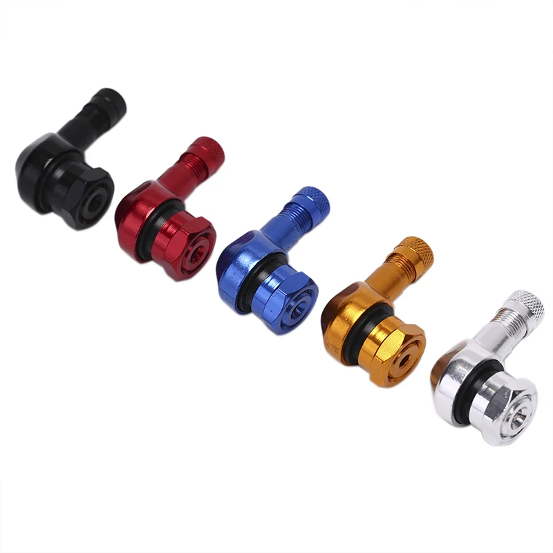 

2pcs Motorcycle Wheel Tire Tubeless Valve Stems for 10mm 11.3mm Rim Wheel Parts 90 Degree Angle CNC Aluminum Valve Stem