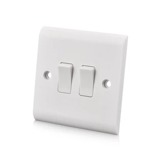10A Wall Swtich 2 Gang 2 Way Electric  White Plate UK Electrical Light Switch 86*86mm