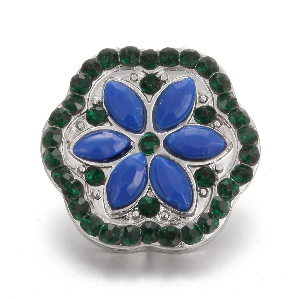 10pcs/lot Wholesale 18mm Snap Jewelry Rhinestone Flower Buttons Fit Metal Button DIY Bracelet | Украшения и аксессуары