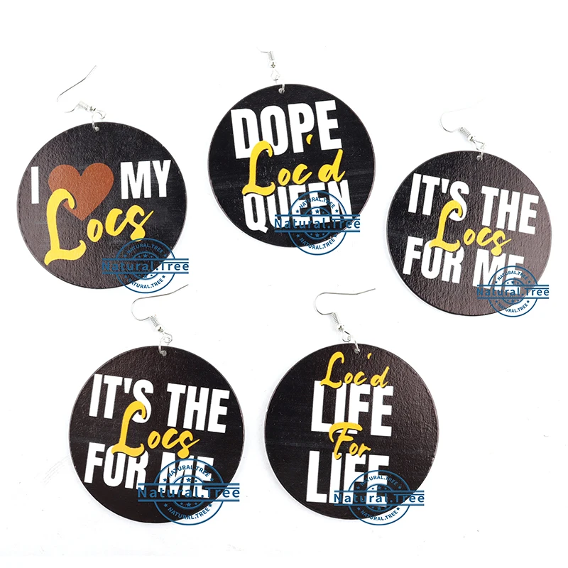 Бесплатная Доставка! Деревянные серьги I Love My Locs | Украшения и аксессуары